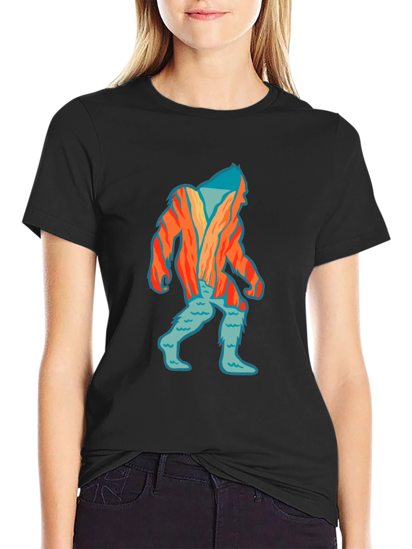 Camiseta Negra con Diseño de Yeti