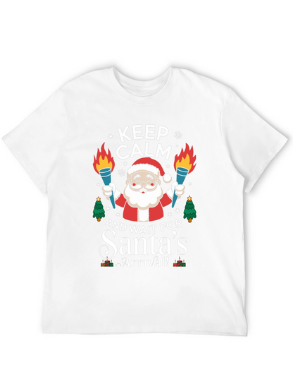 Camiseta Navideña Hombre Keep Calm Santas Arrival