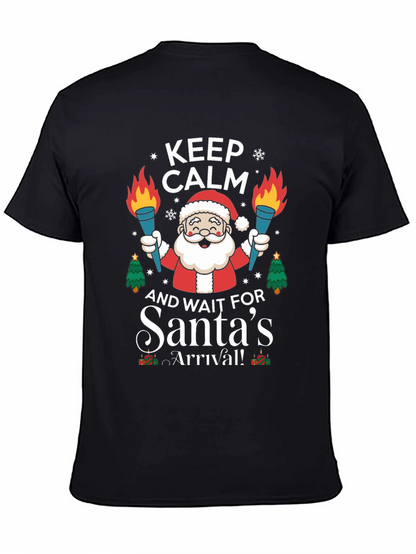 Camiseta Navideña Hombre Keep Calm Santas Arrival