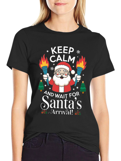 Camiseta Navideña Hombre Keep Calm Santas Arrival