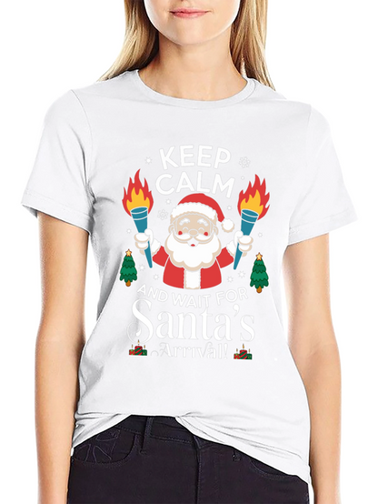 Camiseta Navideña Hombre Keep Calm Santas Arrival
