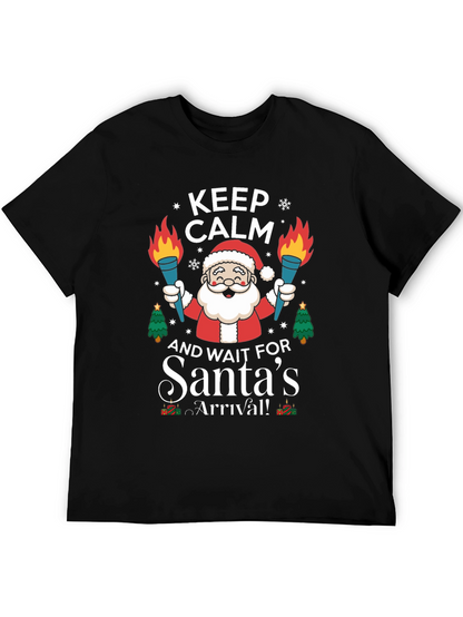Camiseta Navideña Hombre Keep Calm Santas Arrival