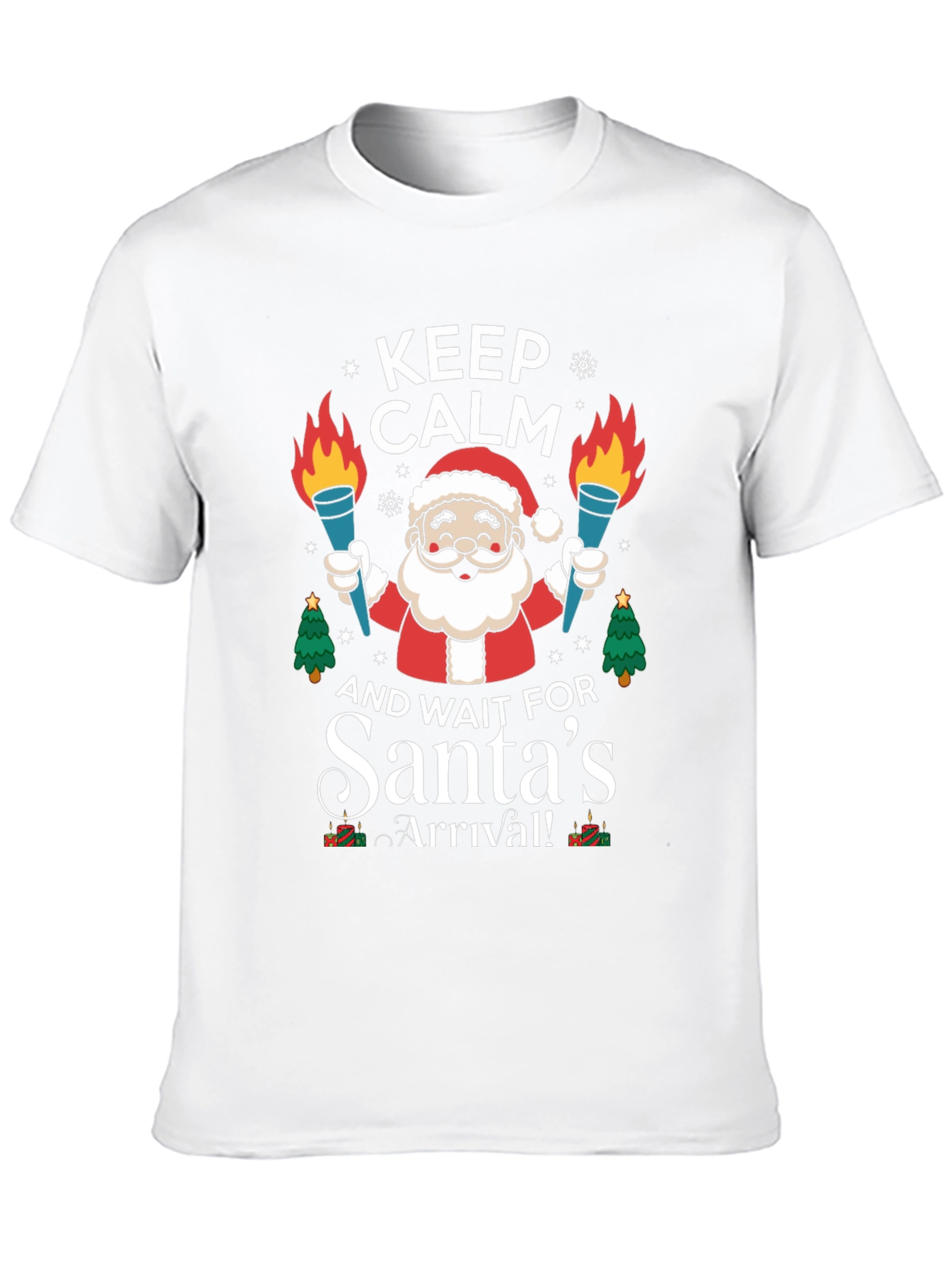 Camiseta Navideña Hombre Keep Calm Santas Arrival