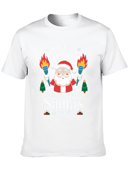 Camiseta Navideña Hombre Keep Calm Santas Arrival
