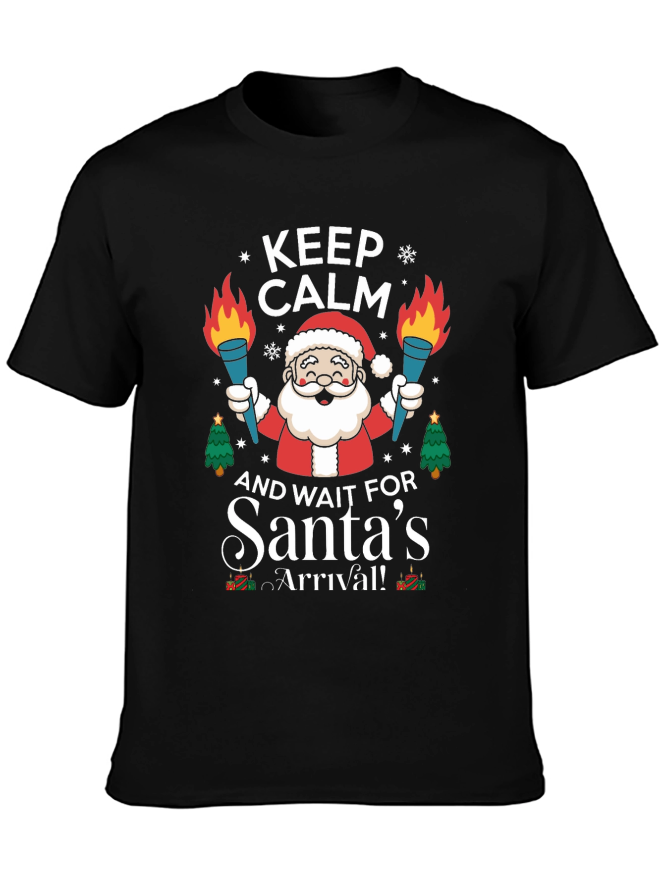 Camiseta Navideña Hombre Keep Calm Santas Arrival