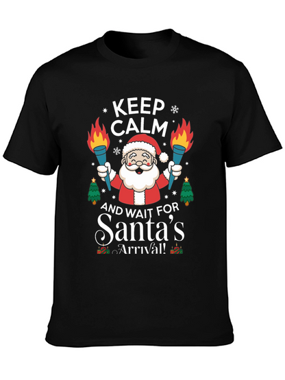 Camiseta Navideña Hombre Keep Calm Santas Arrival