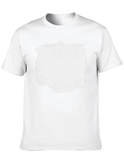 Camiseta Negra con Diseño Abstracto Blanco