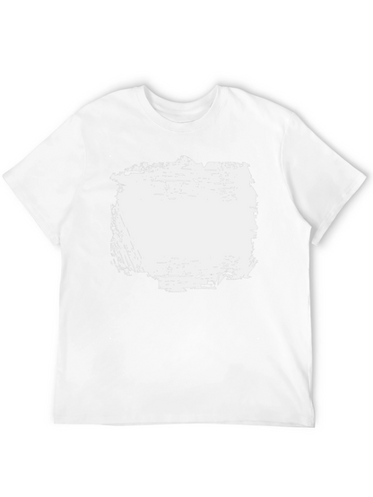 Camiseta Negra con Diseño Abstracto Blanco