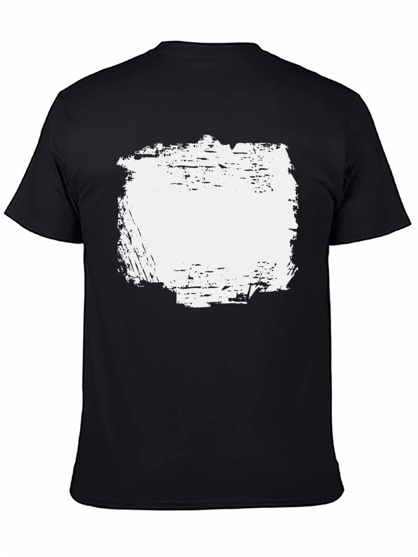 Camiseta Negra con Diseño Abstracto Blanco