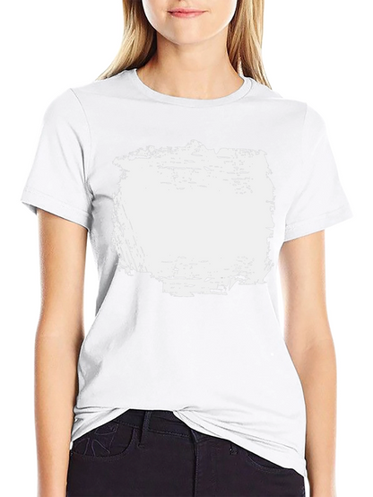 Camiseta Negra con Diseño Abstracto Blanco