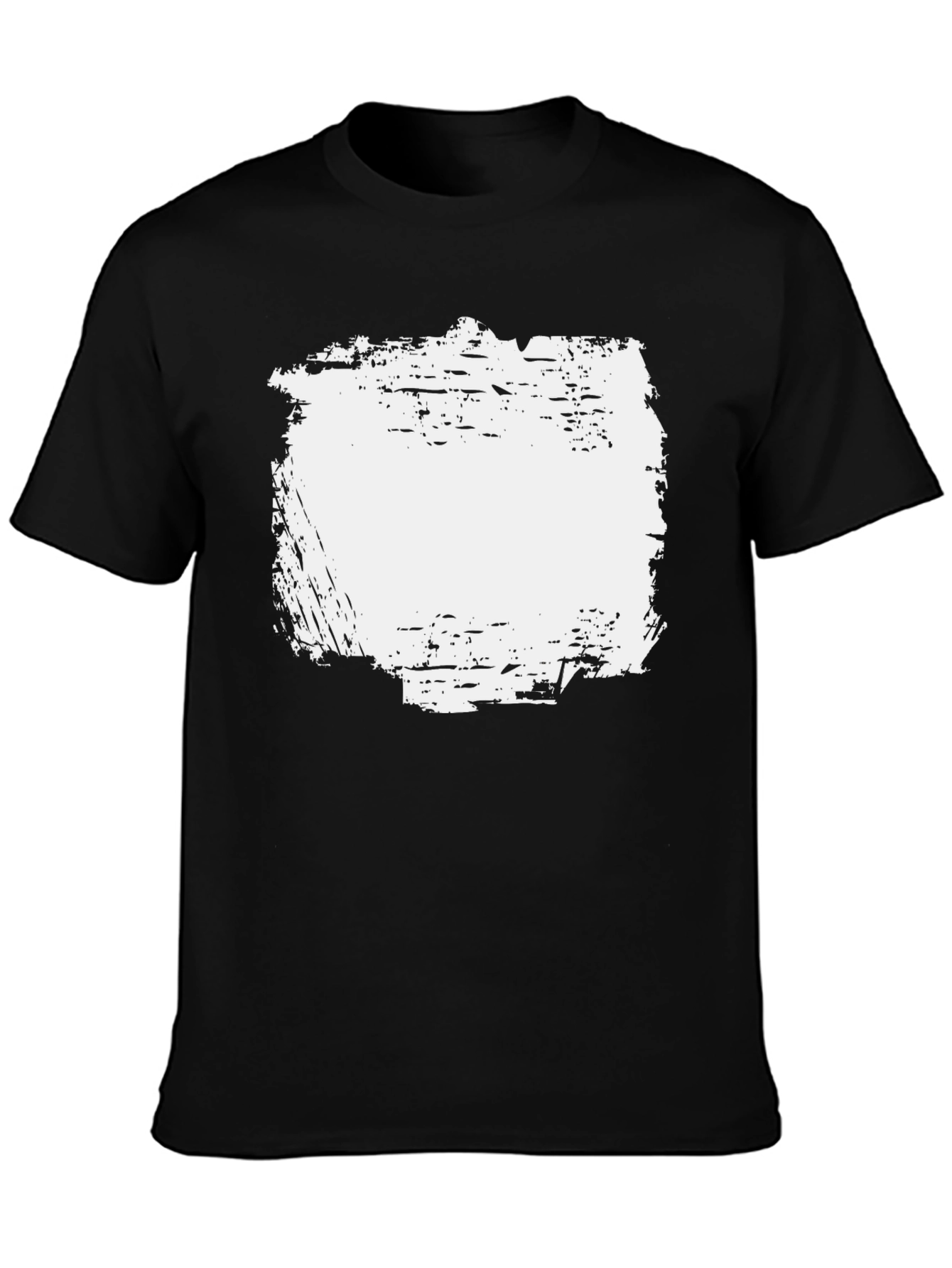 Camiseta Negra con Diseño Abstracto Blanco