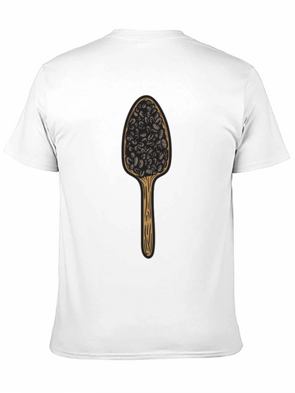 Camiseta Negra con Diseño de Cuchara de Café