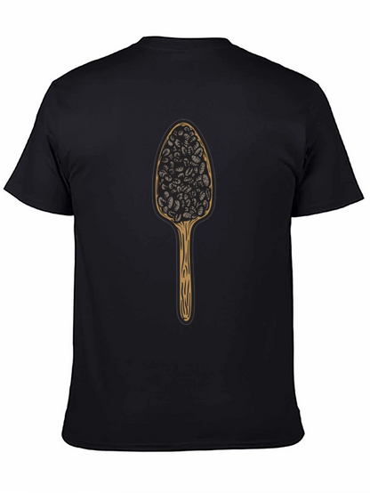 Camiseta Negra con Diseño de Cuchara de Café