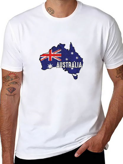 Camiseta Negra Australia Mapa Bandera