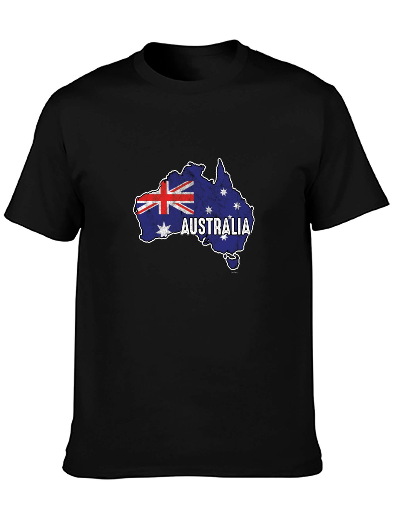 Camiseta Negra Australia Mapa Bandera