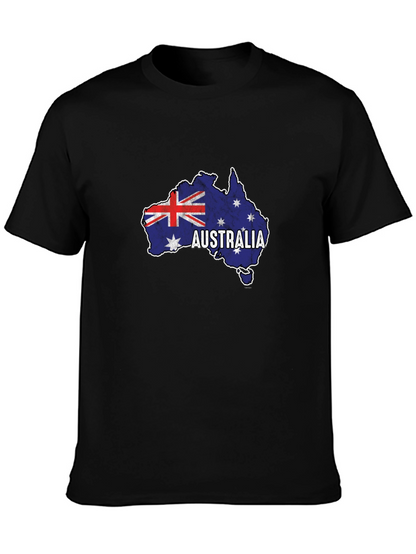Camiseta Negra Australia Mapa Bandera