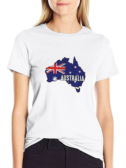 Camiseta Negra Australia Mapa Bandera