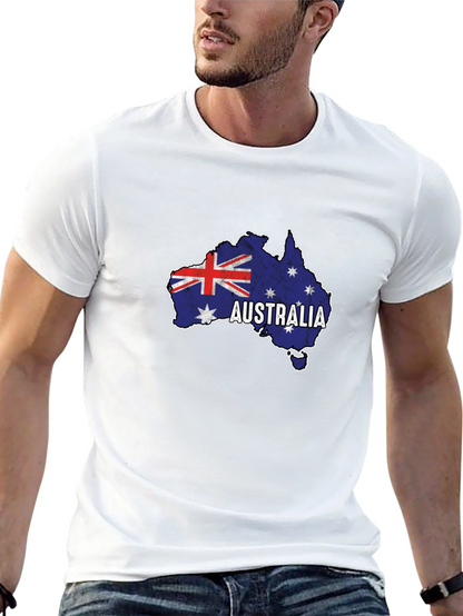 Camiseta Negra Australia Mapa Bandera