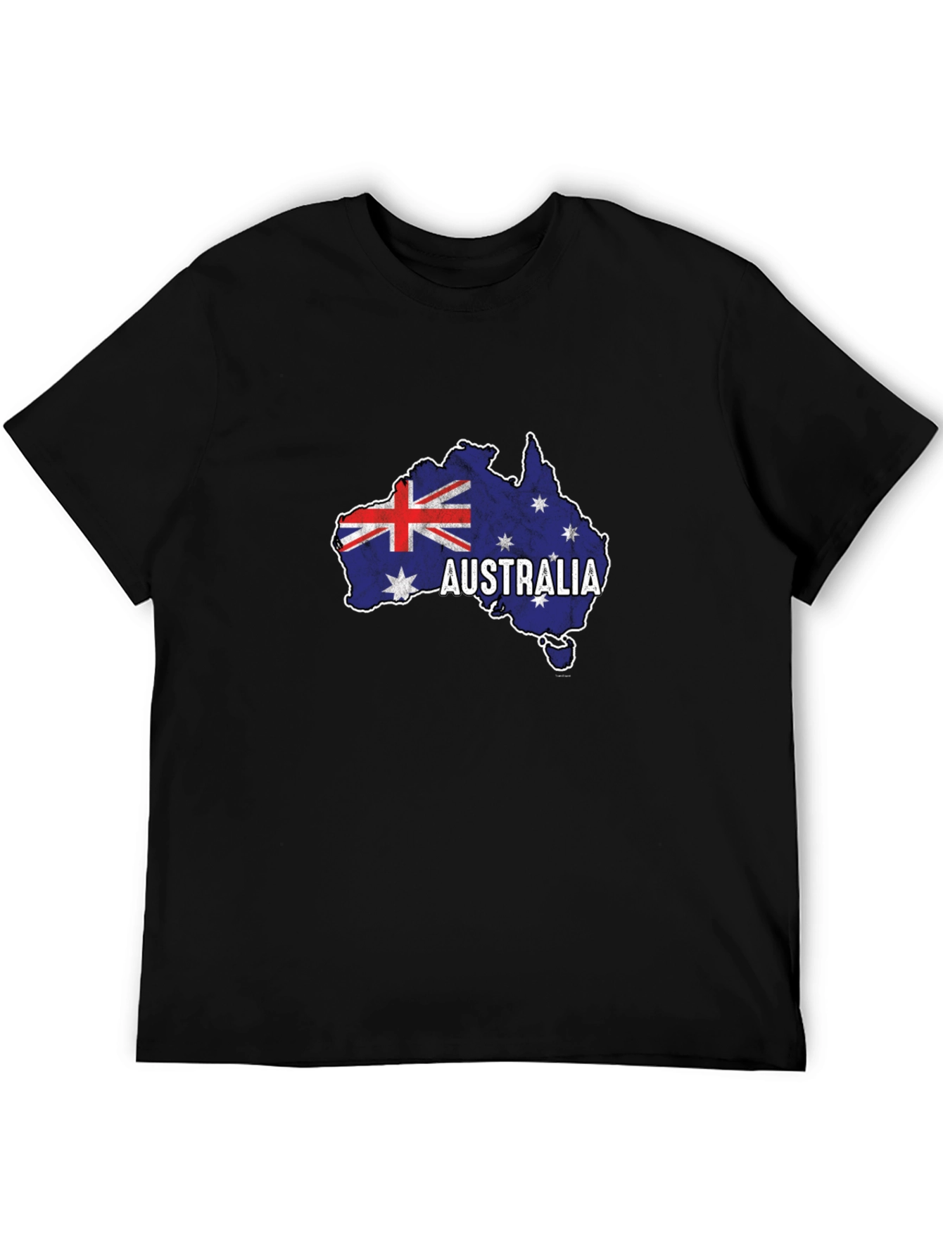 Camiseta Negra Australia Mapa Bandera