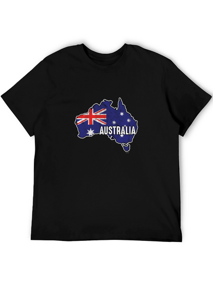 Camiseta Negra Australia Mapa Bandera