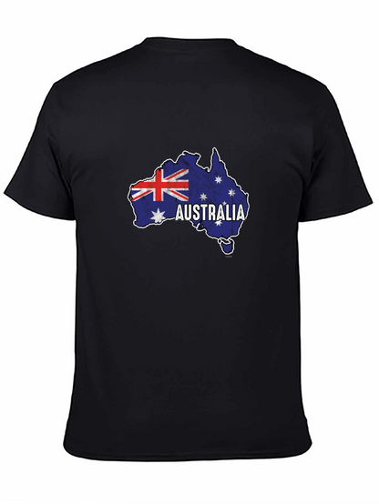 Camiseta Negra Australia Mapa Bandera