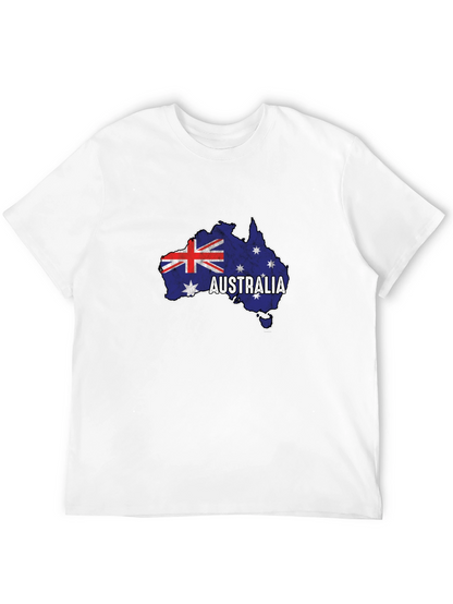 Camiseta Negra Australia Mapa Bandera