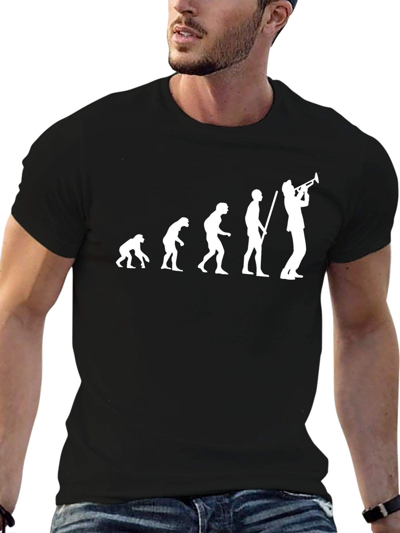 Camiseta Negra Evolución Trompeta Hombre