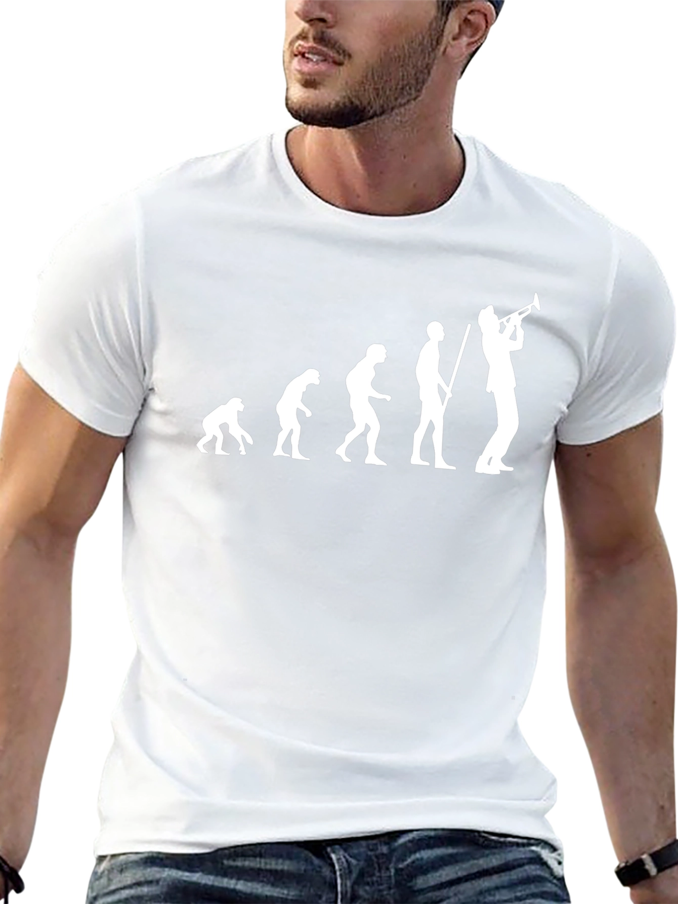 Camiseta Negra Evolución Trompeta Hombre
