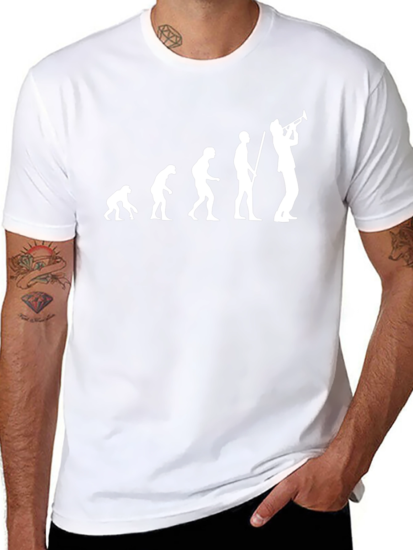 Camiseta Negra Evolución Trompeta Hombre