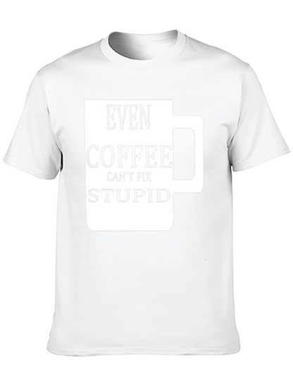 Camiseta Negra con Diseño de Taza de Café Graciosa