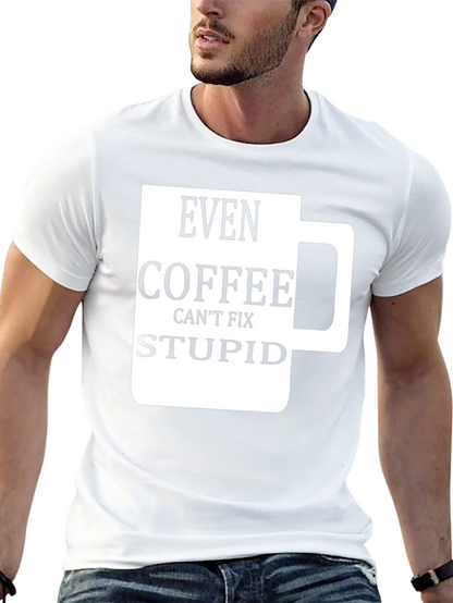 Camiseta Negra con Diseño de Taza de Café Graciosa