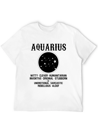 Camiseta Negra Aquarius Signo Zodiacal Astrología