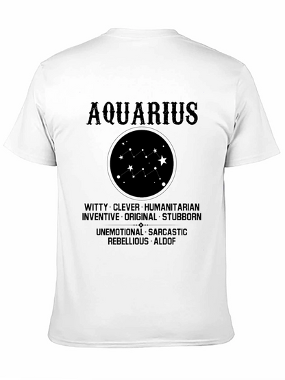Camiseta Negra Aquarius Signo Zodiacal Astrología