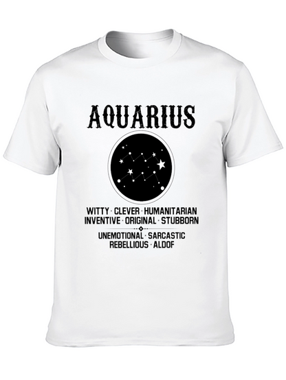 Camiseta Negra Aquarius Signo Zodiacal Astrología