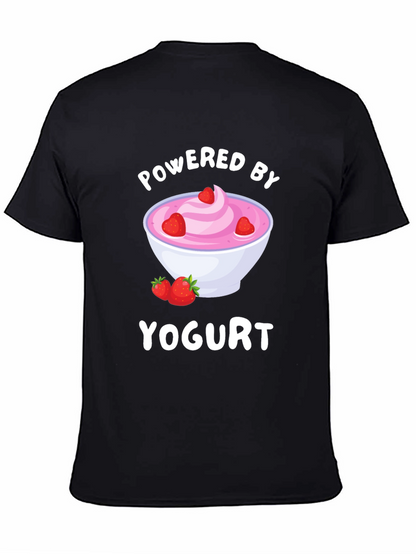 Camiseta Negra Powered by Yogurt