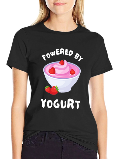 Camiseta Negra Powered by Yogurt
