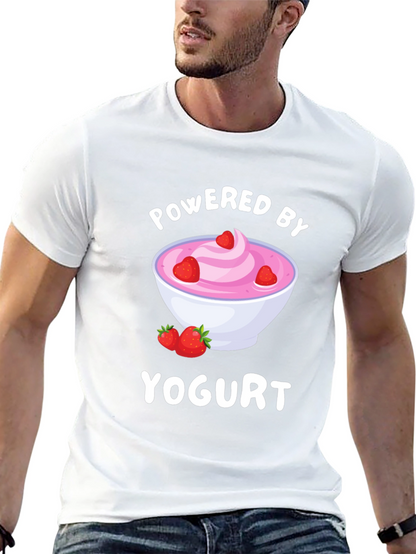 Camiseta Negra Powered by Yogurt