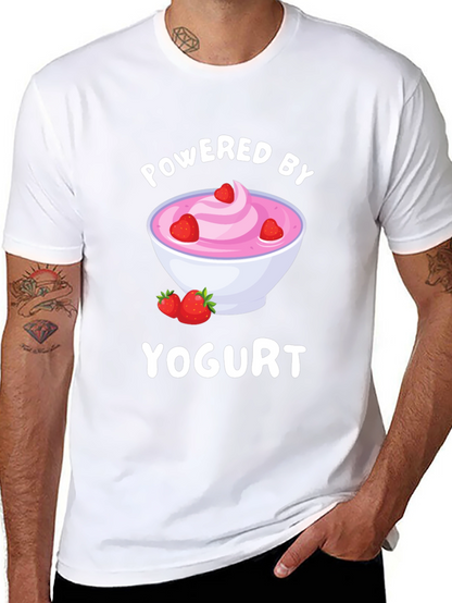 Camiseta Negra Powered by Yogurt