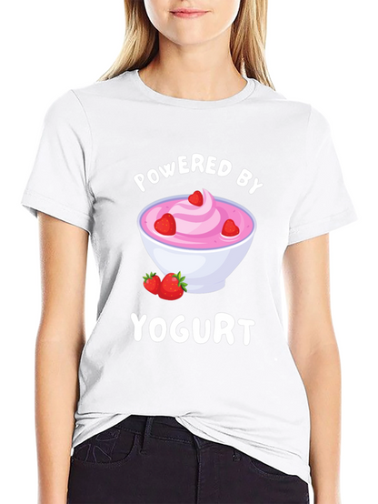 Camiseta Negra Powered by Yogurt
