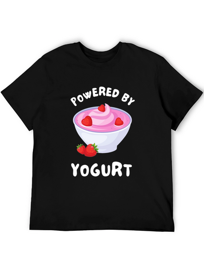 Camiseta Negra Powered by Yogurt