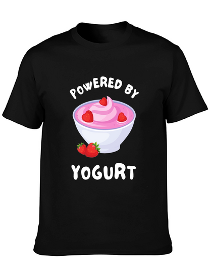 Camiseta Negra Powered by Yogurt