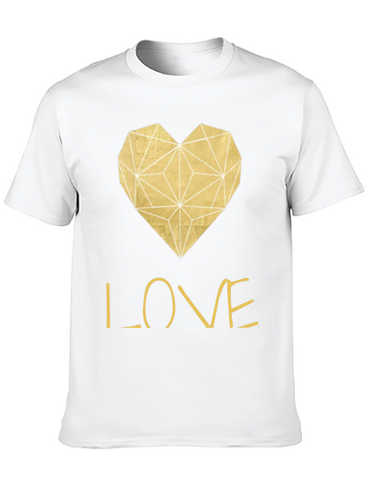 Camiseta Negra Corazón Love Dorado