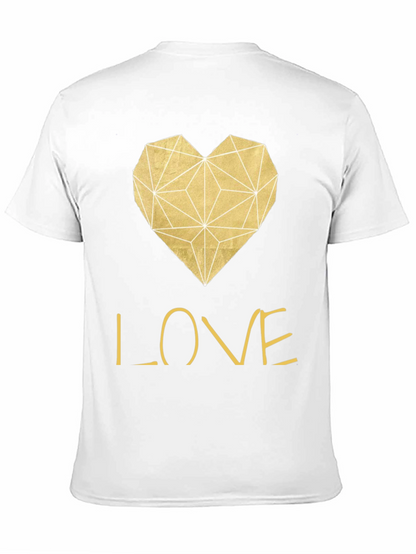 Camiseta Negra Corazón Love Dorado