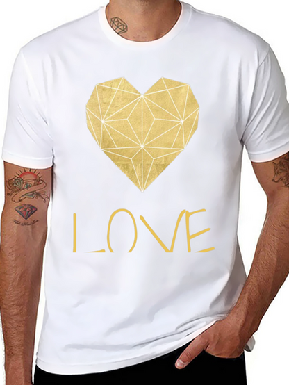 Camiseta Negra Corazón Love Dorado