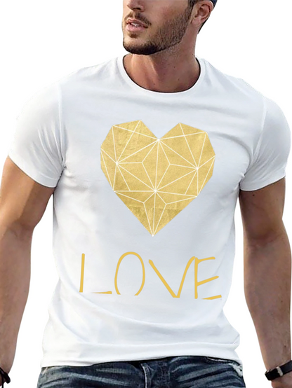 Camiseta Negra Corazón Love Dorado
