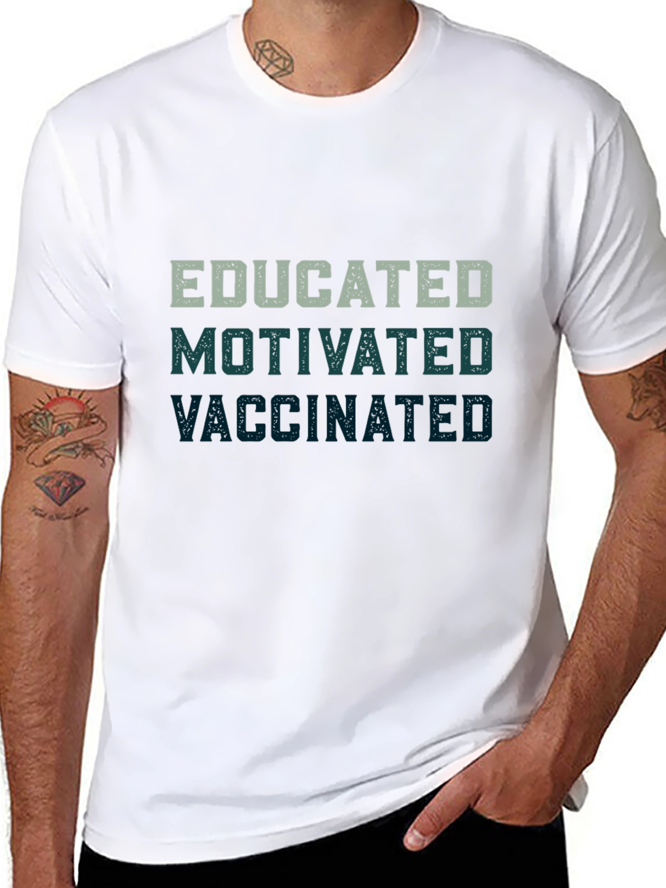 Camiseta Educado Motivado Vacunado - Diseño Original