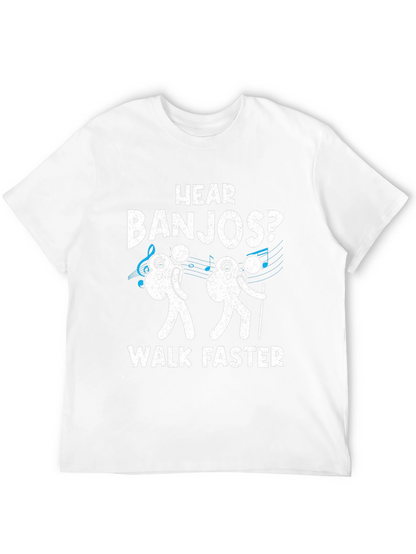 Camiseta Negra: ¿Oyes Banjos? ¡Camina Más Rápido!