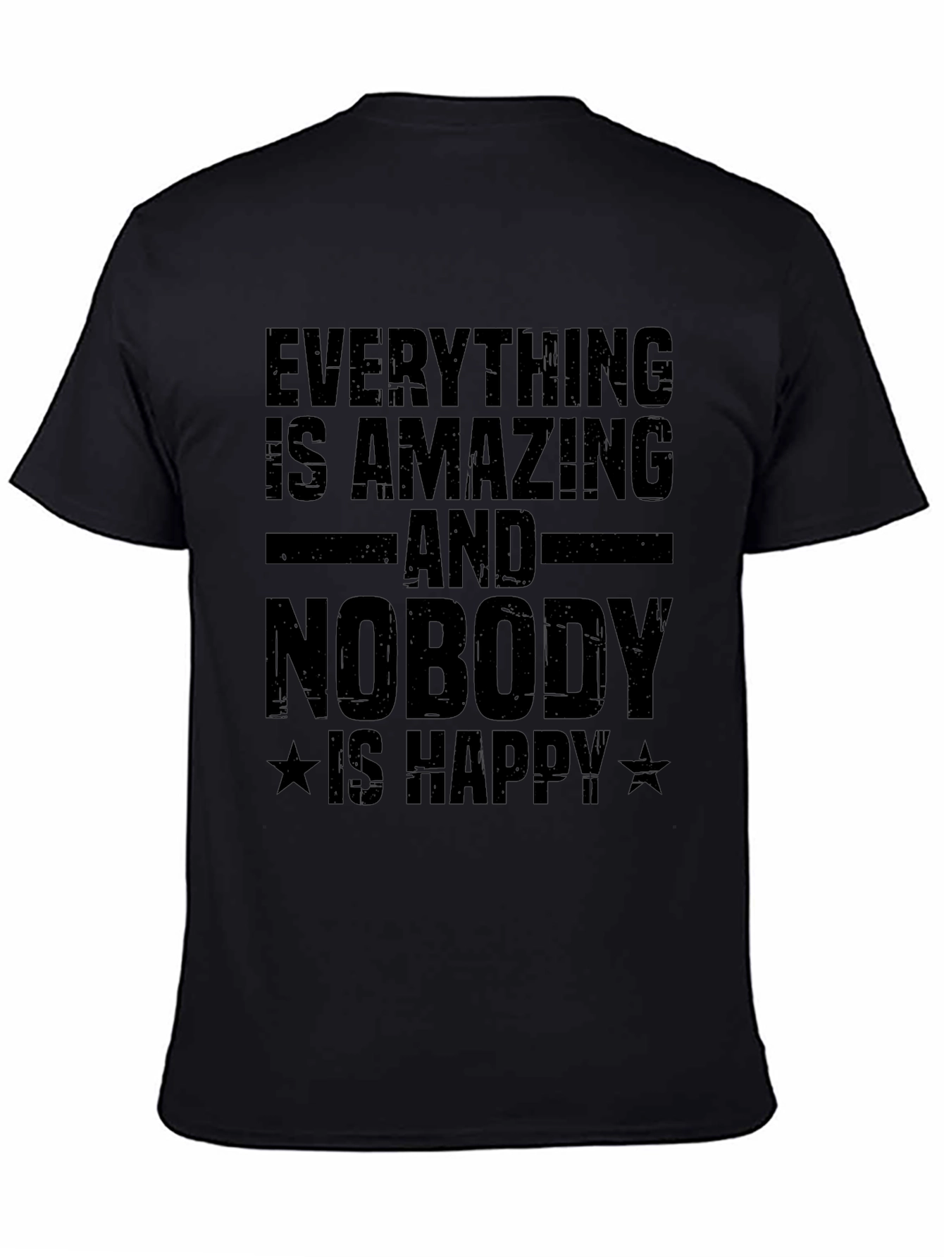Camiseta Negra con Texto: Todo es Asombroso