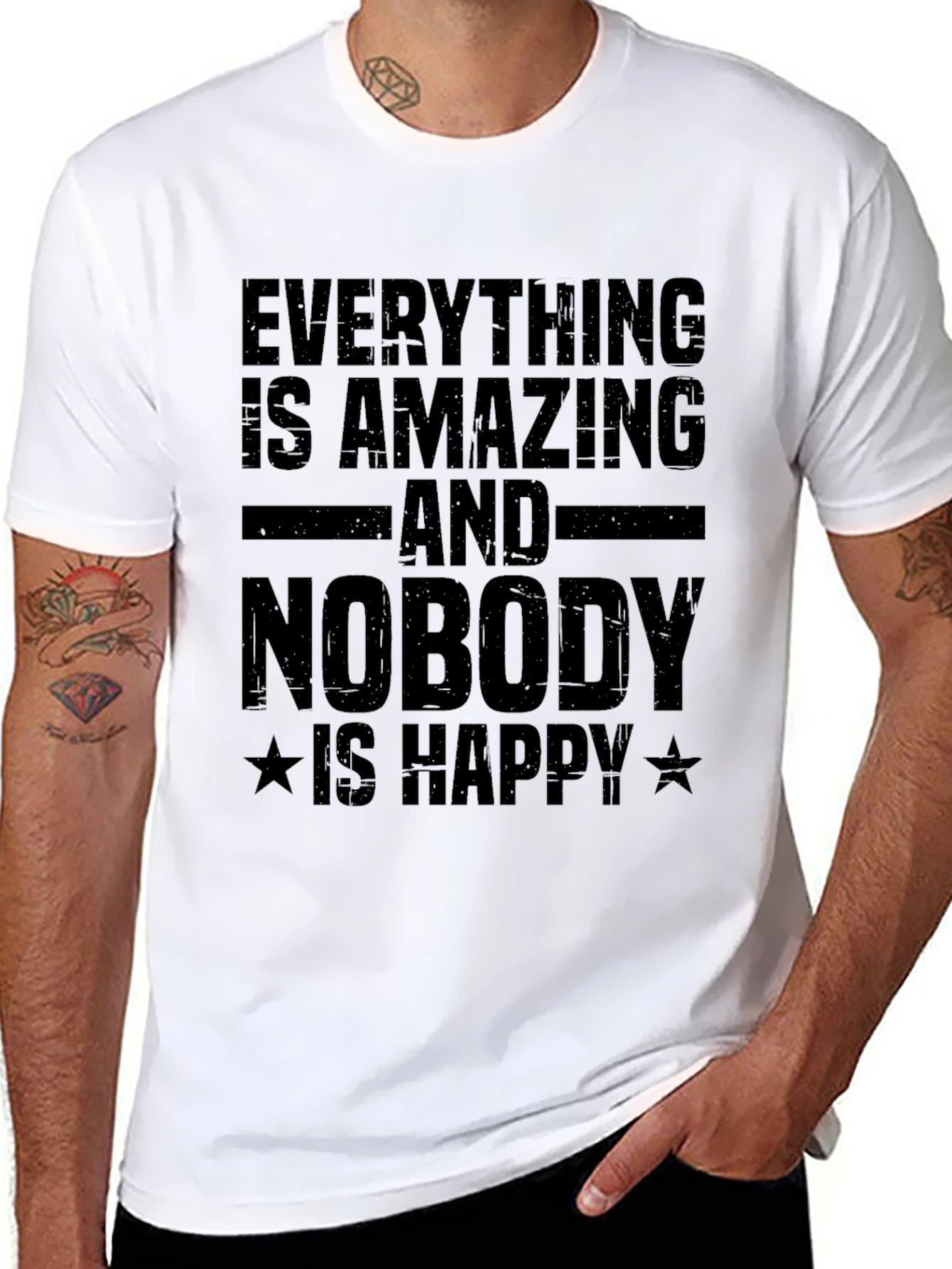 Camiseta Negra con Texto: Todo es Asombroso