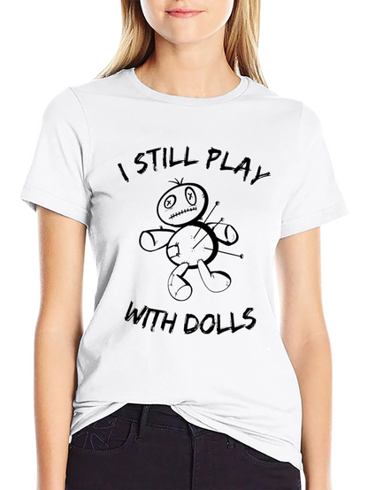 Camiseta Negra Aún Juego Con Muñecas Vudú